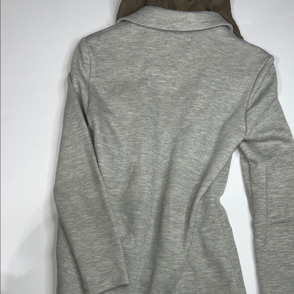 Elevenses Anthropologie Gray and Brown Jacket - Picture 9 of 9